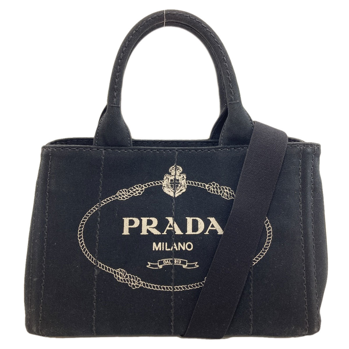 PRADA プラダ 1BG439 カナパミニ 2WAY ハンドバッグ キャンバス レディース 中古