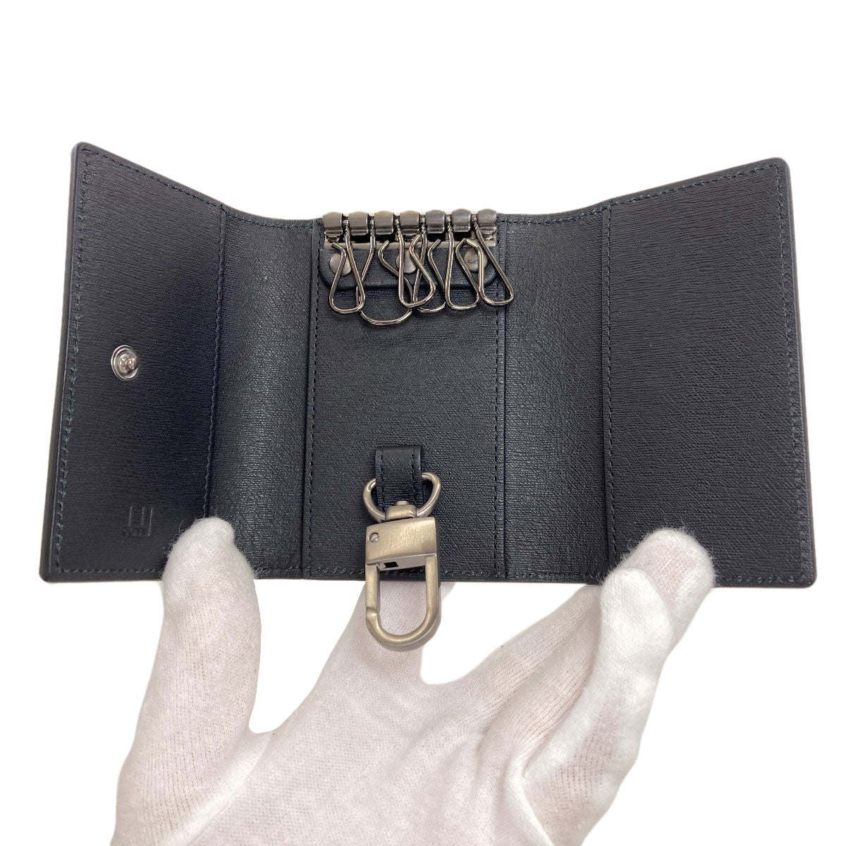Dunhill ダンヒル サイドカー ガンメタル キーケース レザー メンズ 中古