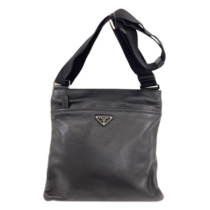 PRADA プラダ ロゴ金具 ショルダーバッグ レザー レディース 中古