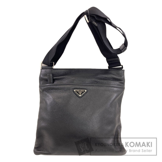 PRADA プラダ ロゴ金具 ショルダーバッグ レザー レディース 中古