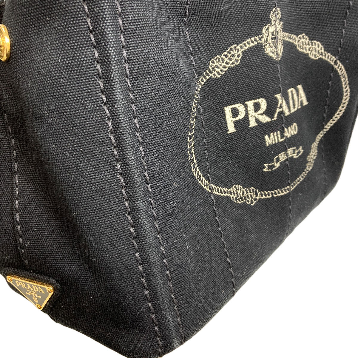 PRADA プラダ カナパミニ 2WAY ハンドバッグ キャンバス レディース 中古