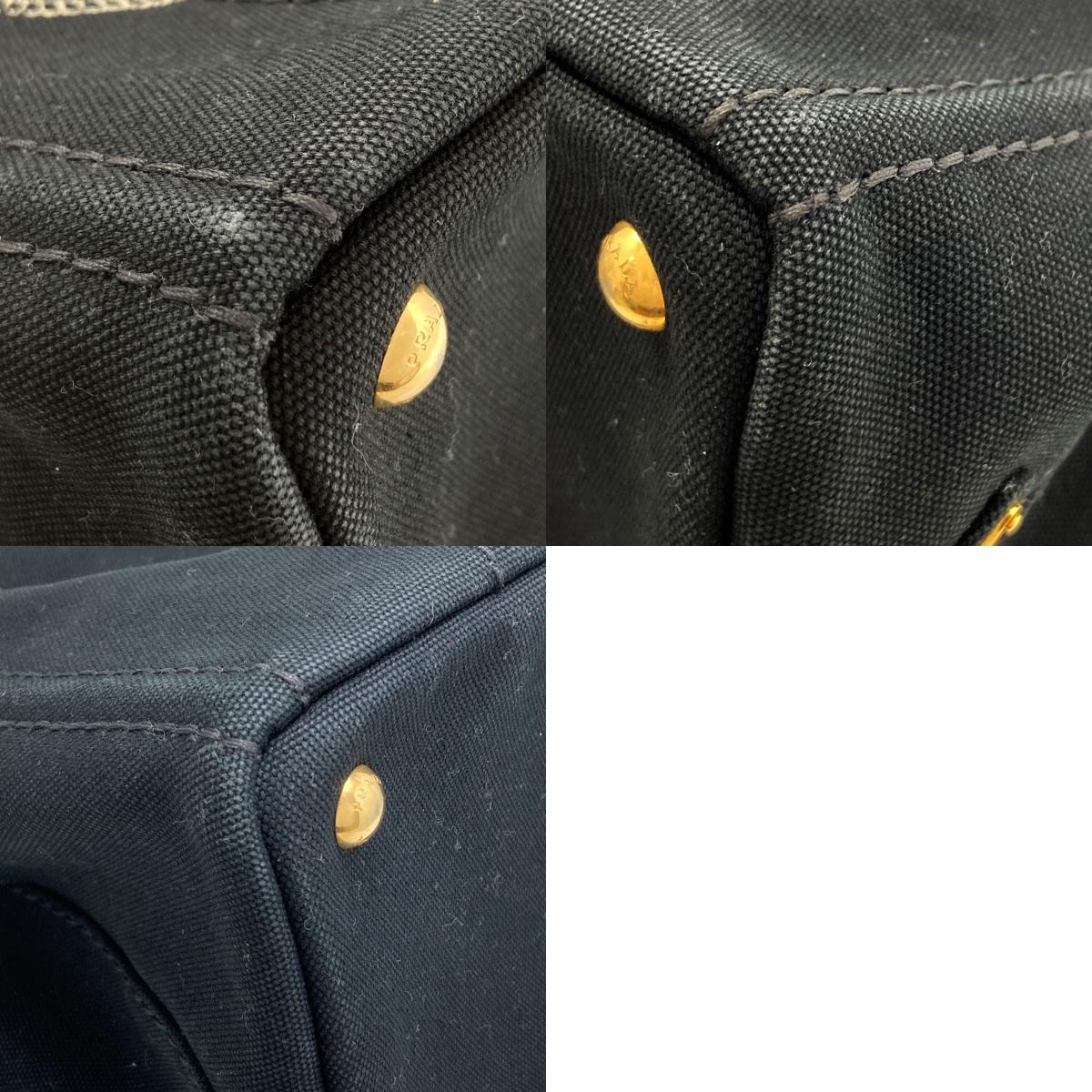 PRADA プラダ カナパミニ 2WAY ハンドバッグ キャンバス レディース 中古