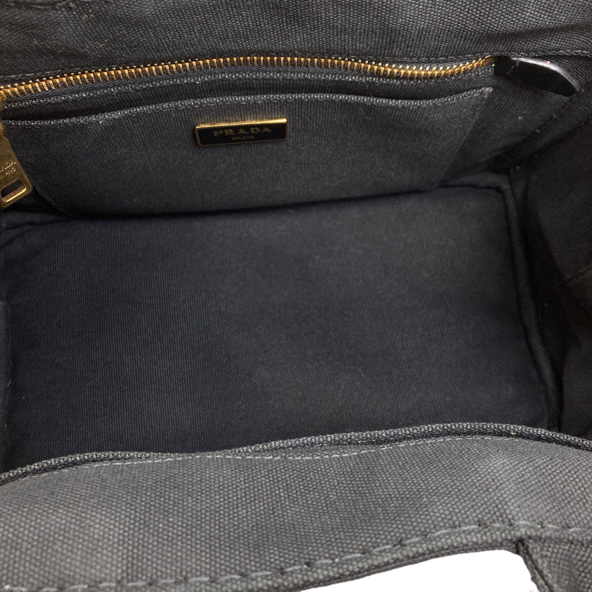 PRADA プラダ カナパミニ 2WAY ハンドバッグ キャンバス レディース 中古
