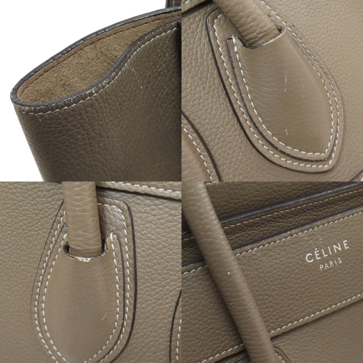 CELINE セリーヌ ラゲージマイクロ ハンドバッグ カーフ レディース 中古