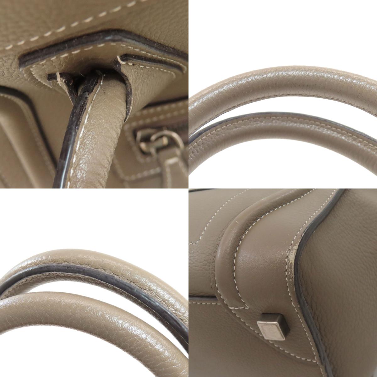 CELINE セリーヌ ラゲージマイクロ ハンドバッグ カーフ レディース 中古