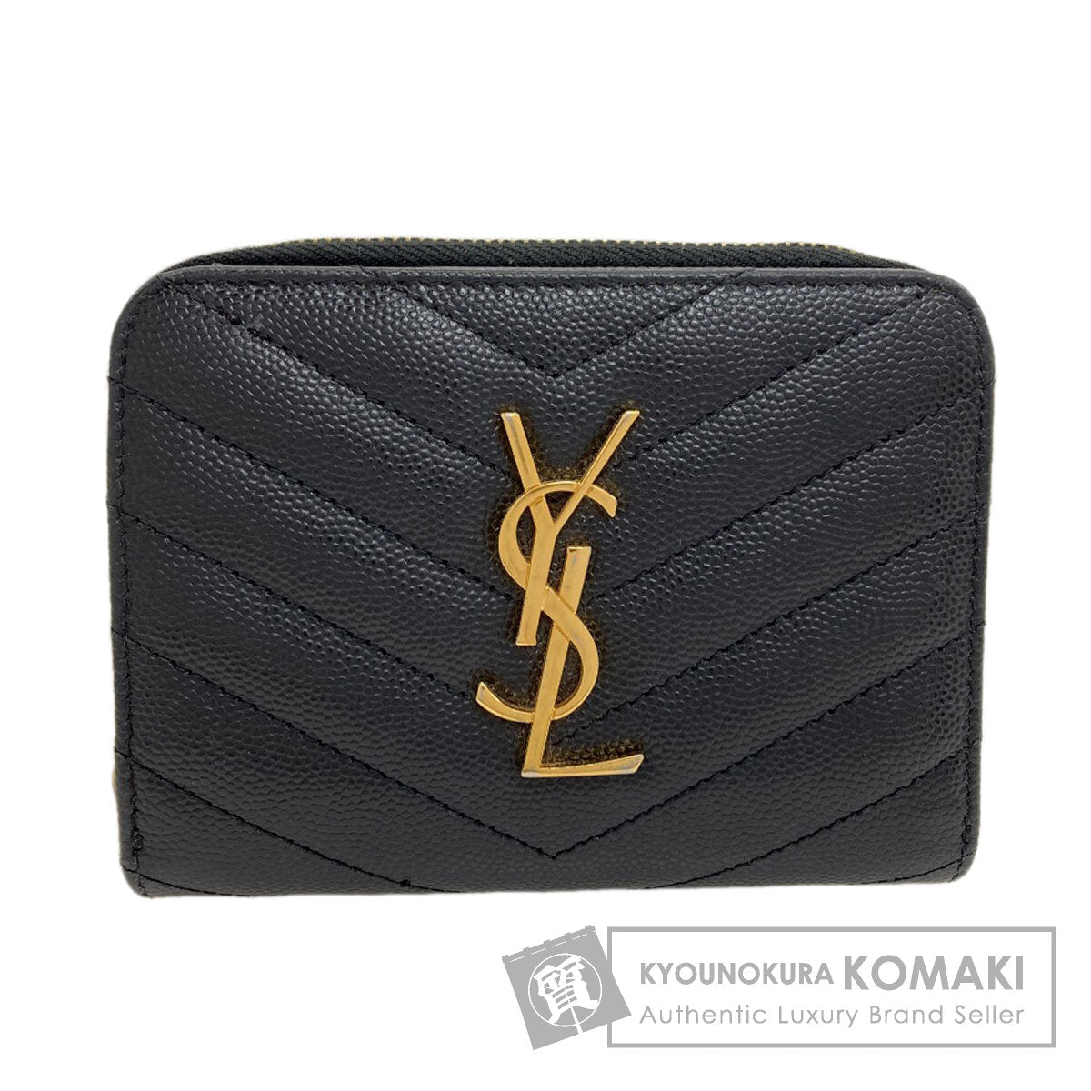 イヴ・サンローラン カサンドラ ステッチ 二つ折り財布（小銭入れあり） 中古 商品画像1