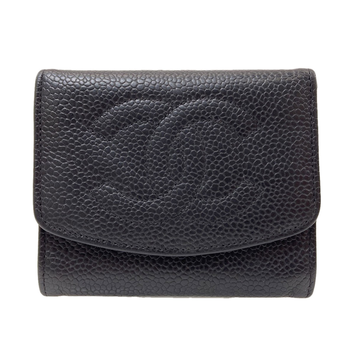 CHANEL シャネル ココマーク ステッチ ゴールド金具 コインケース グレインド カーフスキン レディース 中古