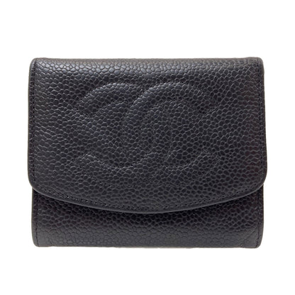 CHANEL シャネル ココマーク ステッチ ゴールド金具 コインケース グレインド カーフスキン レディース 中古