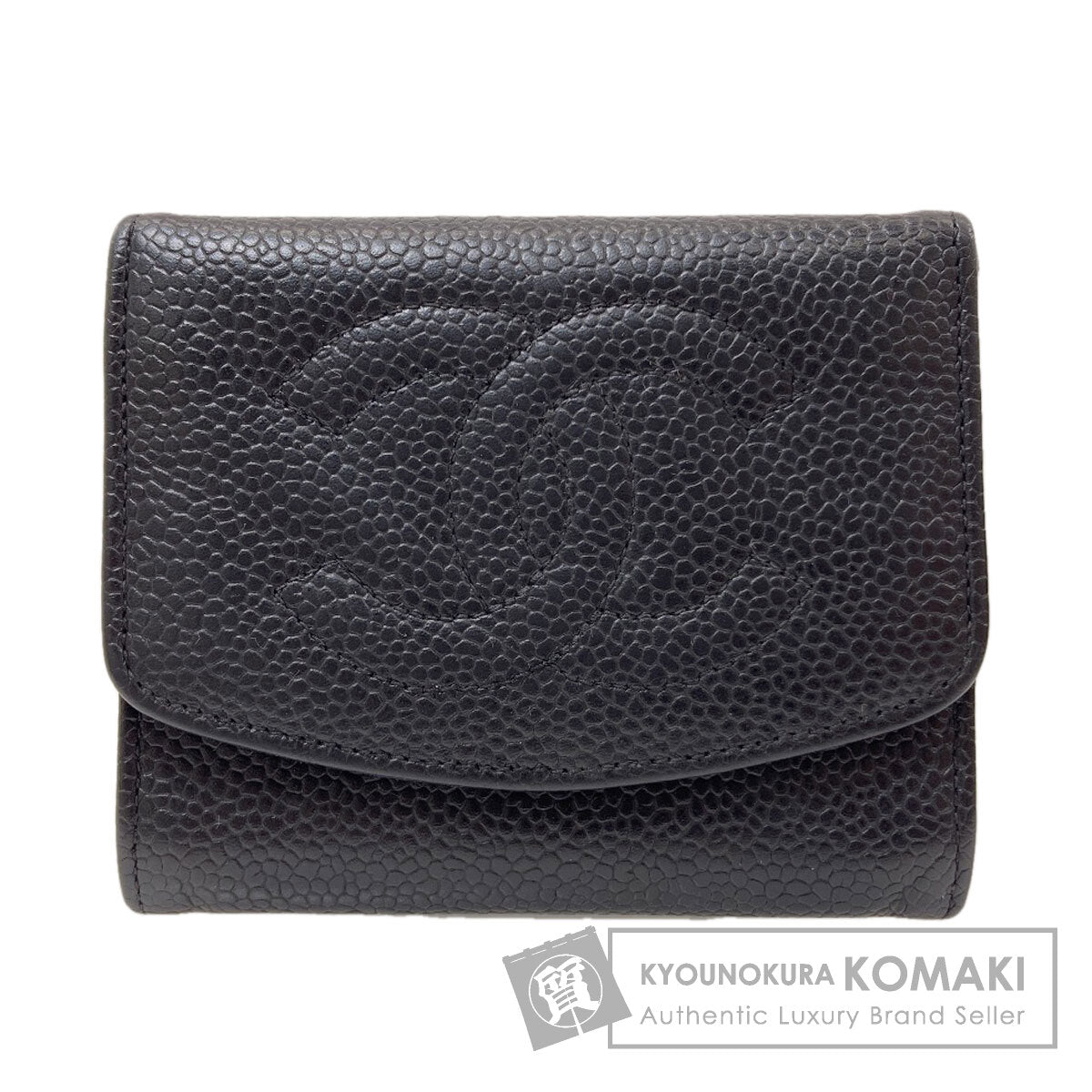 CHANEL シャネル ココマーク ステッチ ゴールド金具 コインケース グレインド カーフスキン レディース 中古