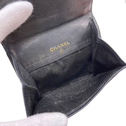CHANEL シャネル ココマーク ステッチ ゴールド金具 コインケース グレインド カーフスキン レディース 中古