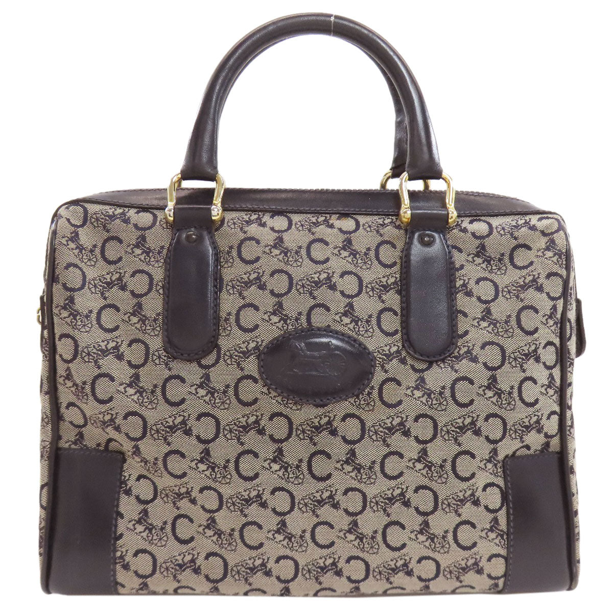 CELINE セリーヌ Cサルキー ハンドバッグ キャンバス レディース 中古