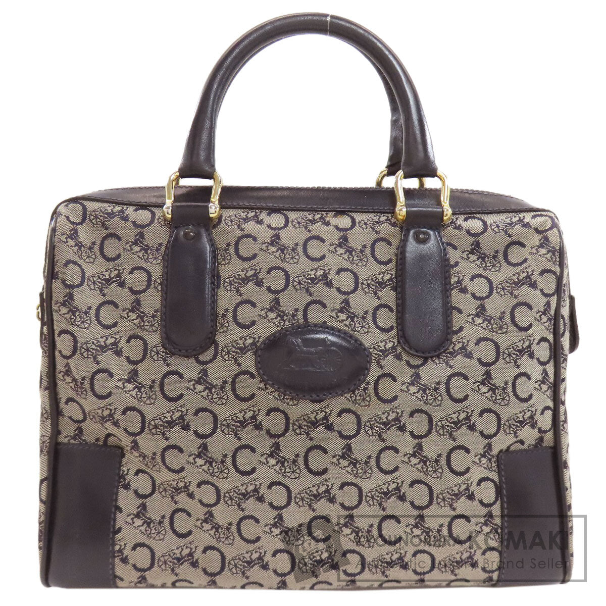 CELINE セリーヌ Cサルキー ハンドバッグ キャンバス レディース 中古