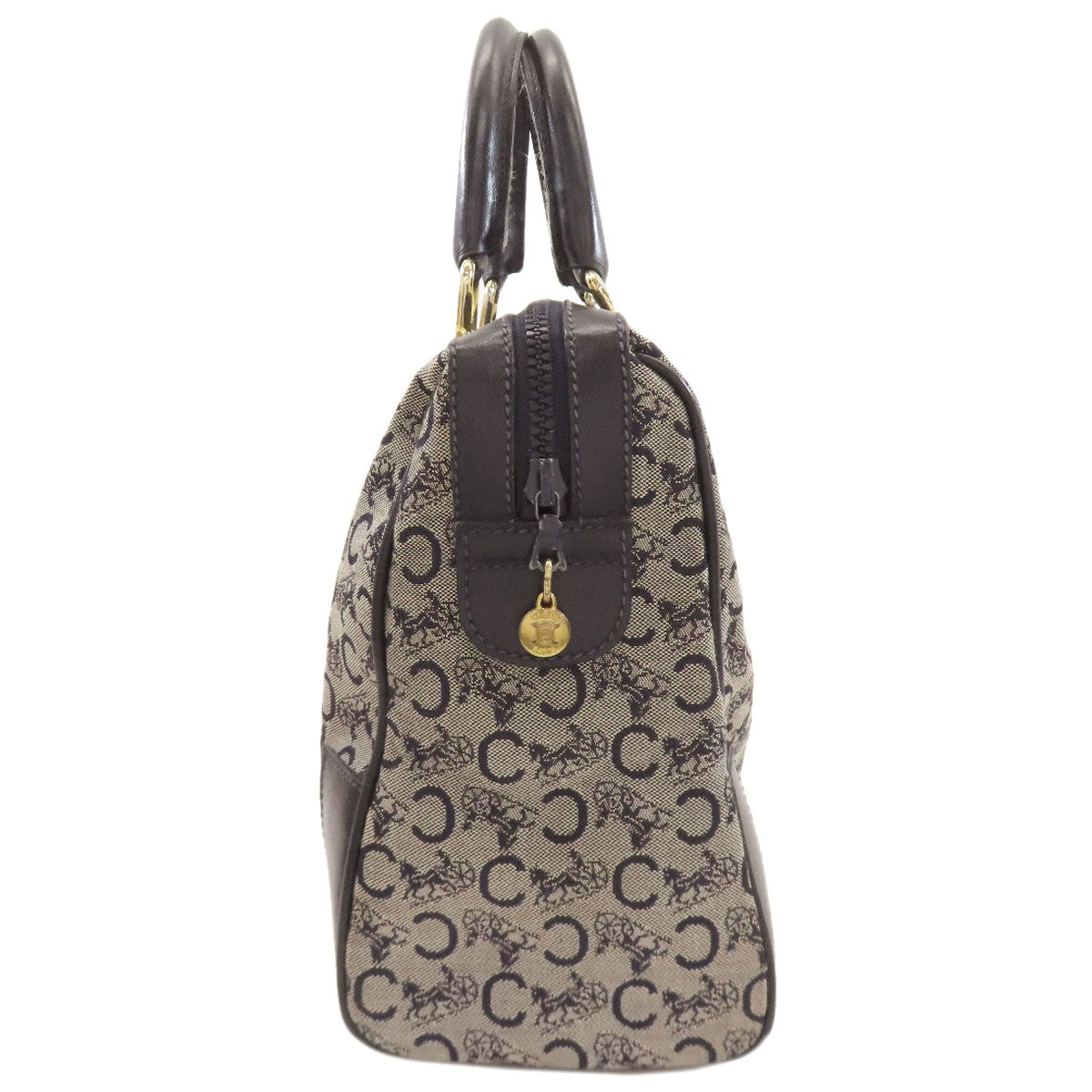 CELINE セリーヌ Cサルキー ハンドバッグ キャンバス レディース 中古