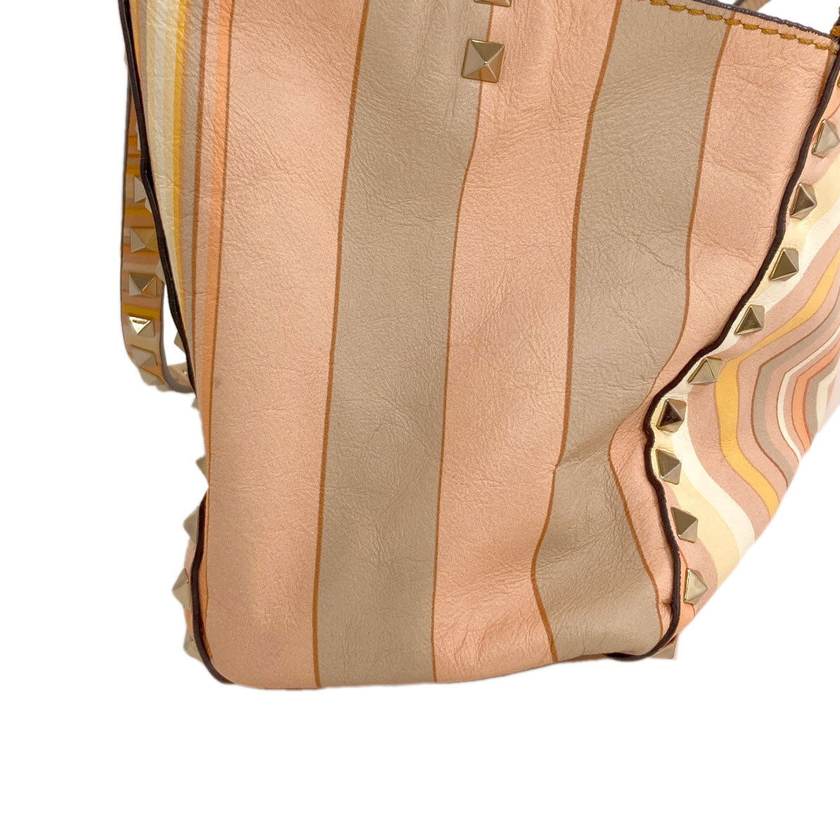 VALENTINO バレンティノ スタッズ 2WAY ハンドバッグ レザー レディース 中古