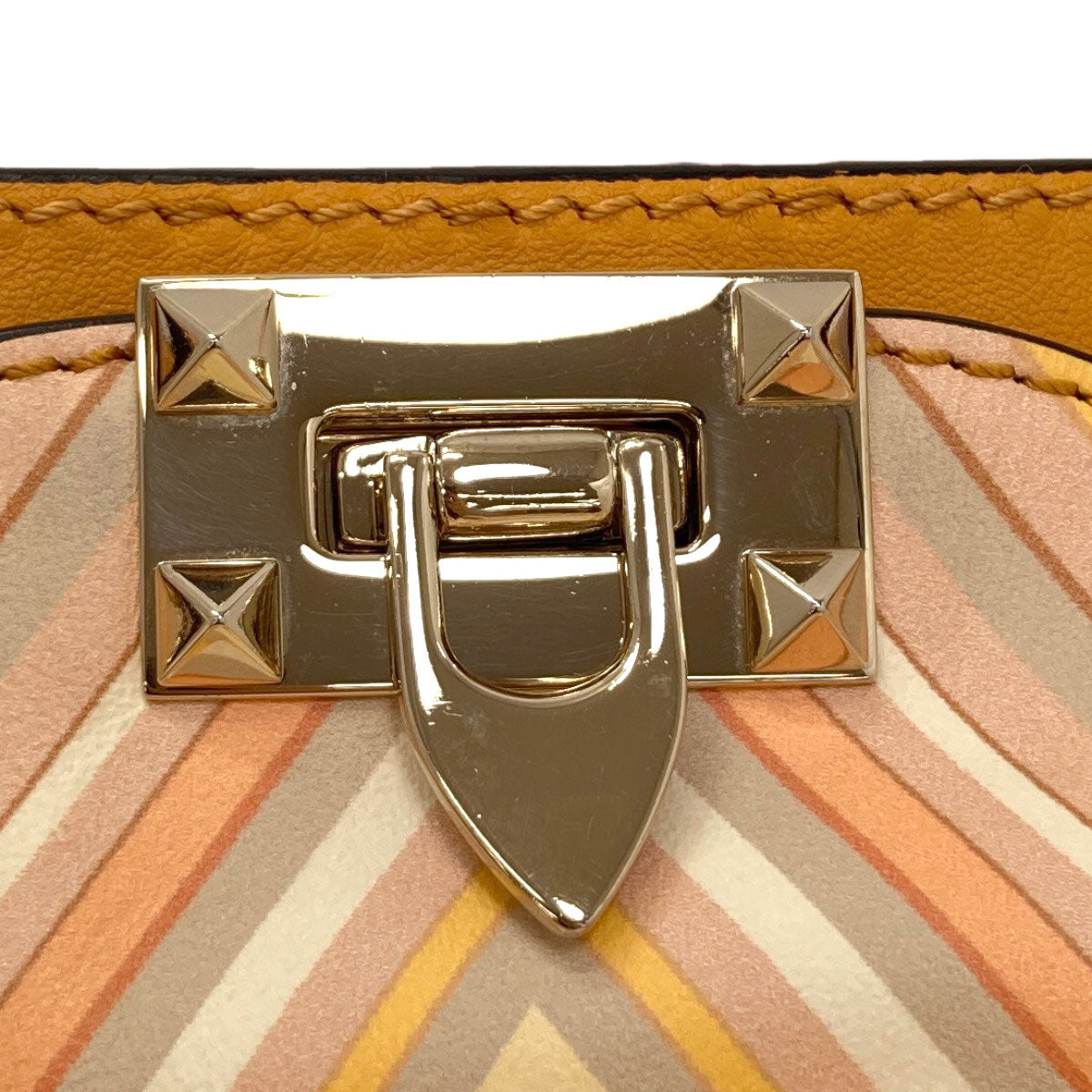 VALENTINO バレンティノ スタッズ 2WAY ハンドバッグ レザー レディース 中古