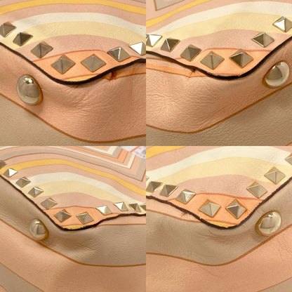 VALENTINO バレンティノ スタッズ 2WAY ハンドバッグ レザー レディース 中古