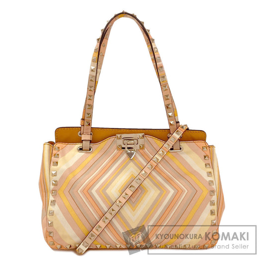 VALENTINO バレンティノ スタッズ 2WAY ハンドバッグ レザー レディース 中古