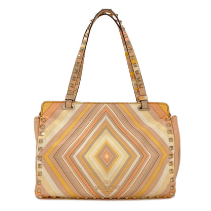 VALENTINO バレンティノ スタッズ 2WAY ハンドバッグ レザー レディース 中古