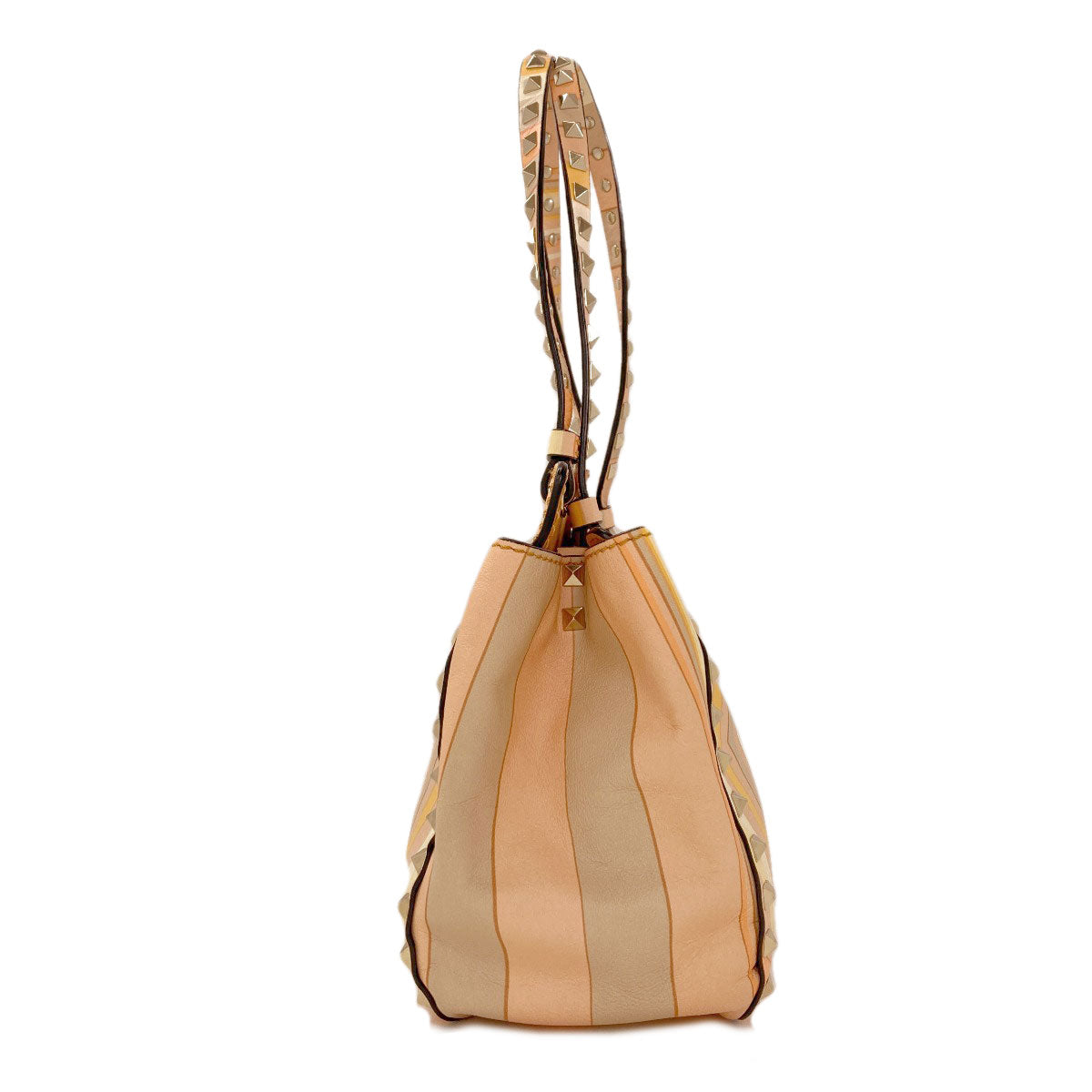 VALENTINO バレンティノ スタッズ 2WAY ハンドバッグ レザー レディース 中古