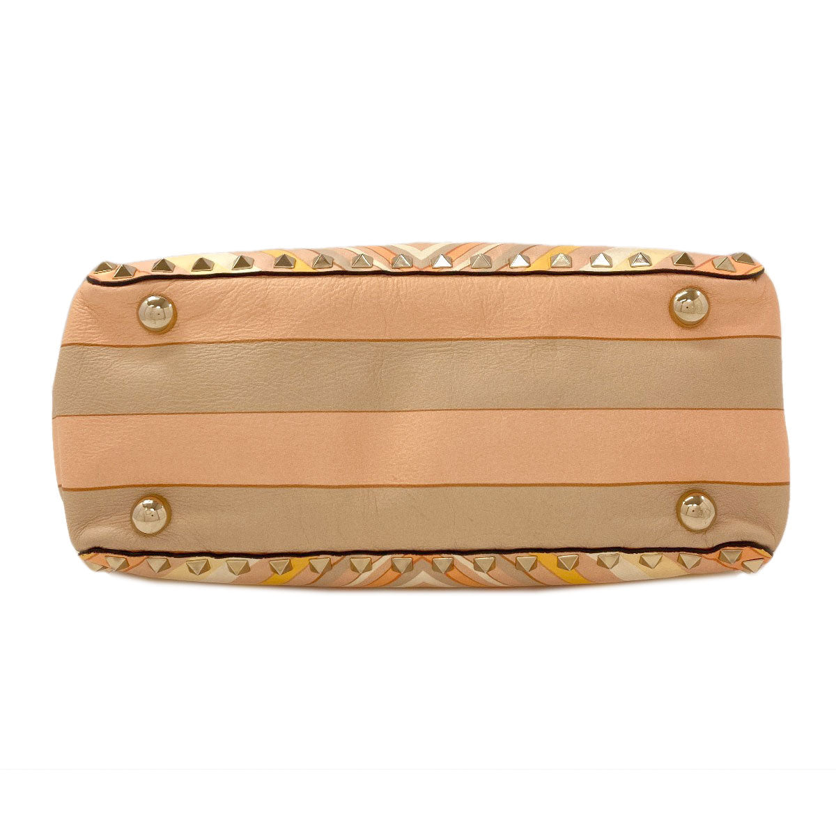 VALENTINO バレンティノ スタッズ 2WAY ハンドバッグ レザー レディース 中古