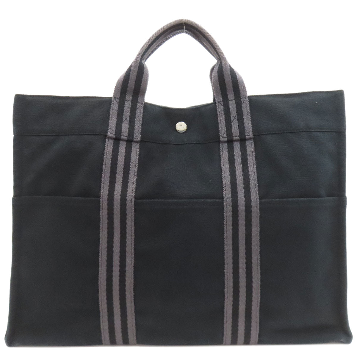 HERMES エルメス サックフールトゥMM ハンドバッグ キャンバス レディース 中古