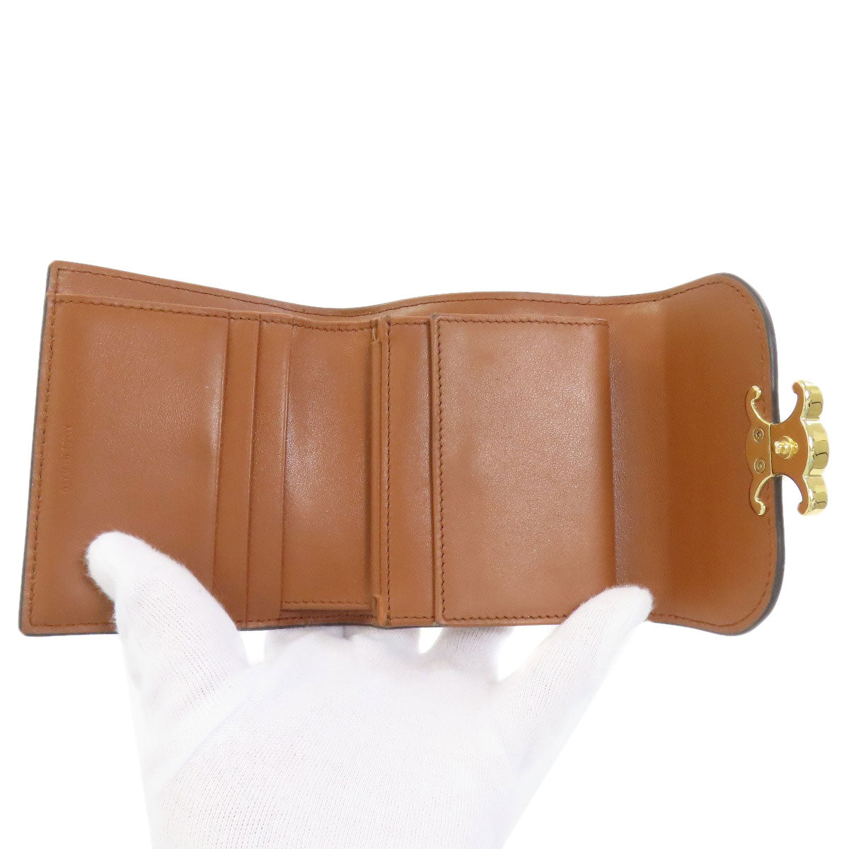 セリーヌ スモール フラップウォレット トリオンフ 二つ折り財布（小銭入れあり） 中古 商品画像6