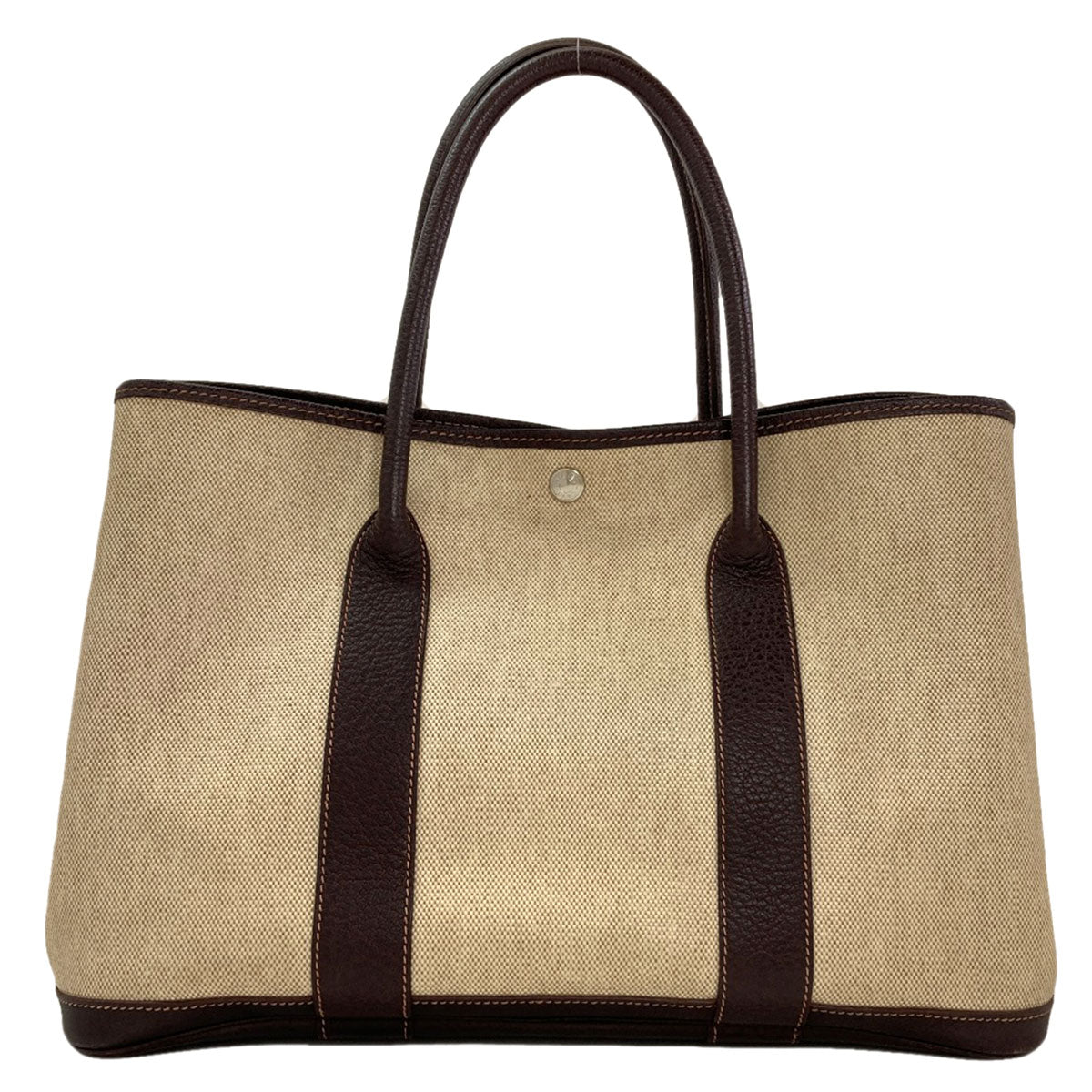 HERMES エルメス ガーデンパーティPM マロン シルバー金具 トートバッグ トワルアッシュ レディース 中古
