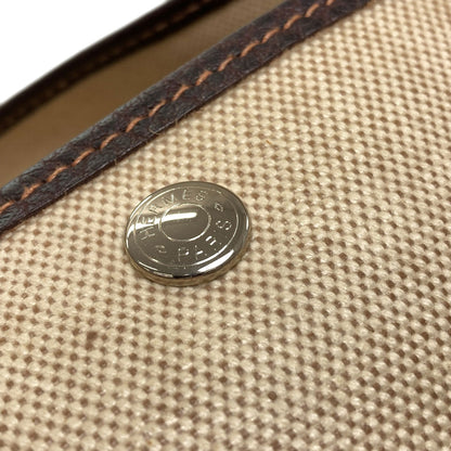 HERMES エルメス ガーデンパーティPM マロン シルバー金具 トートバッグ トワルアッシュ レディース 中古