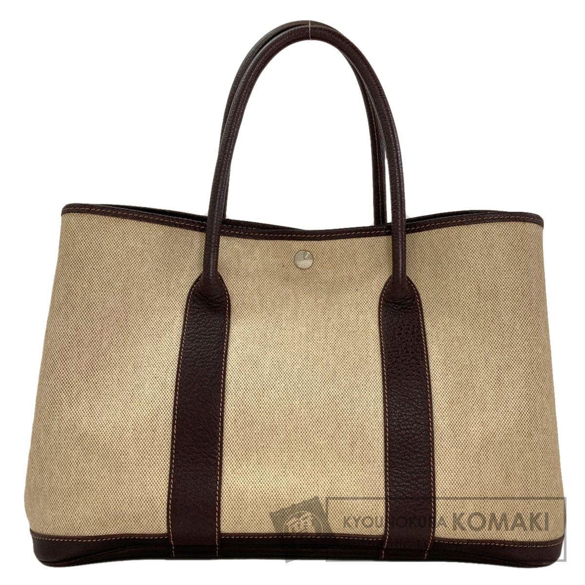 HERMES エルメス ガーデンパーティPM マロン シルバー金具 トートバッグ トワルアッシュ レディース 中古