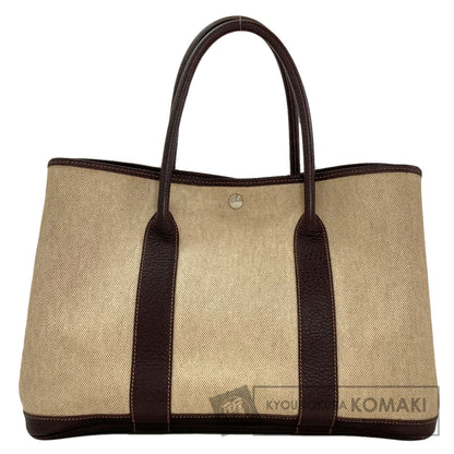 HERMES エルメス ガーデンパーティPM マロン シルバー金具 トートバッグ トワルアッシュ レディース 中古