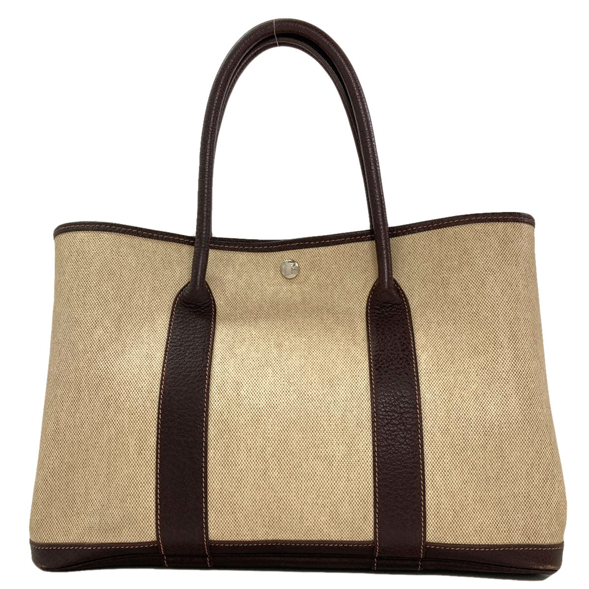 HERMES エルメス ガーデンパーティPM マロン シルバー金具 トートバッグ トワルアッシュ レディース 中古
