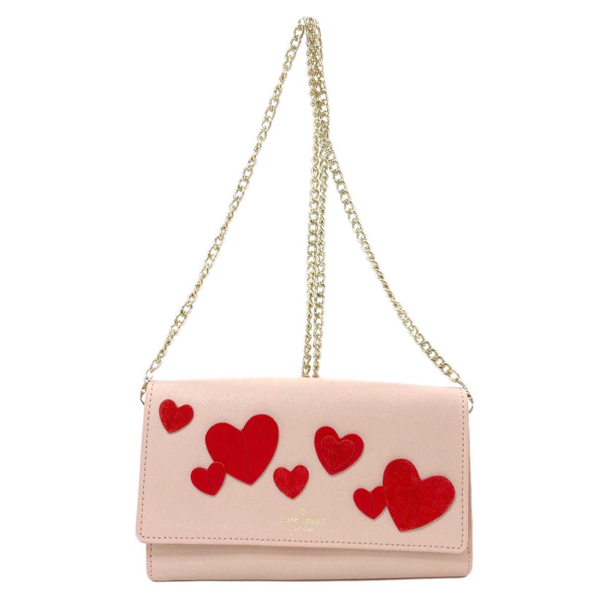 kate spade ケイトスペード ハート チェーン ウォレット 長財布（小銭入れあり） レザー レディース 中古