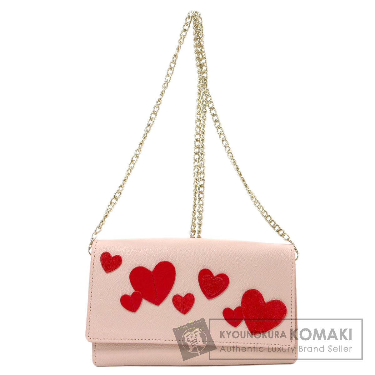 kate spade ケイトスペード ハート チェーン ウォレット 長財布（小銭入れあり） レザー レディース 中古