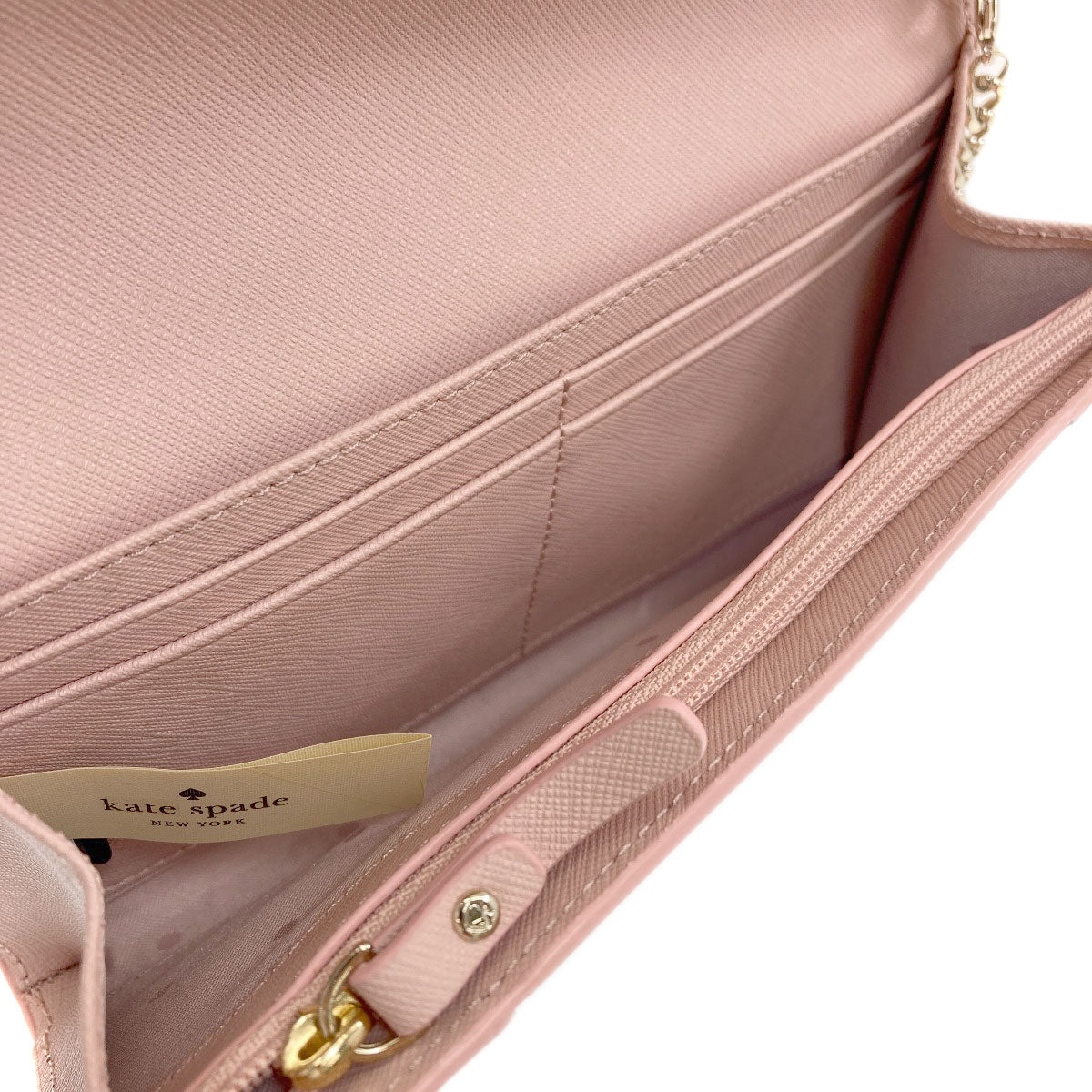 kate spade ケイトスペード ハート チェーン ウォレット 長財布（小銭入れあり） レザー レディース 中古