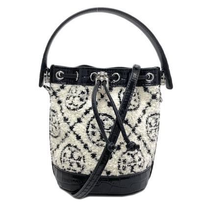 Tory Burch トリーバーチ ブークレ ミニバケット 2WAY ハンドバッグ パイル レディース 中古