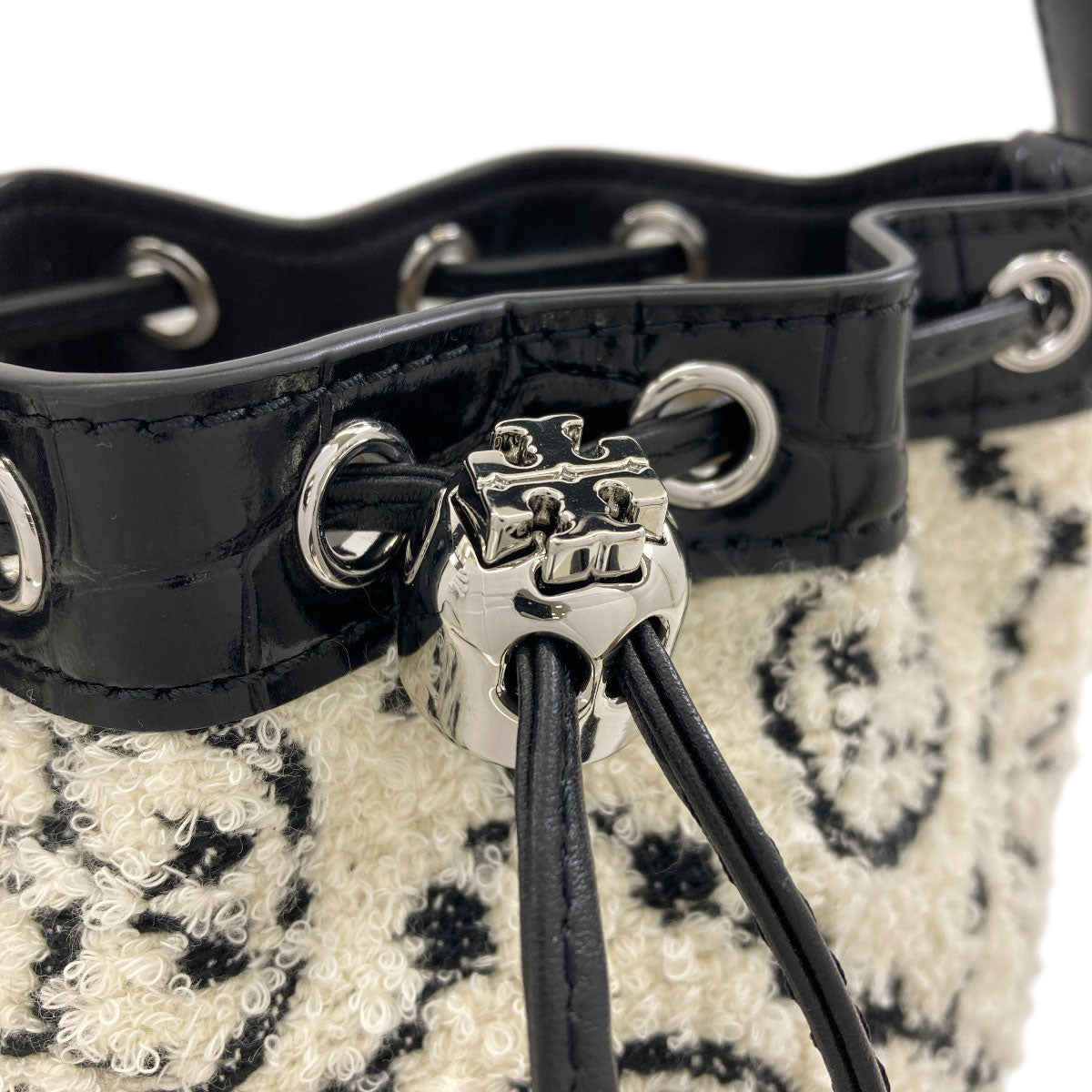 Tory Burch トリーバーチ ブークレ ミニバケット 2WAY ハンドバッグ パイル レディース 中古