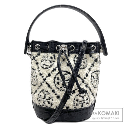 Tory Burch トリーバーチ ブークレ ミニバケット 2WAY ハンドバッグ パイル レディース 中古