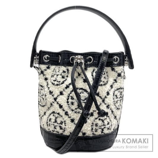 Tory Burch トリーバーチ ブークレ ミニバケット 2WAY ハンドバッグ パイル レディース 中古