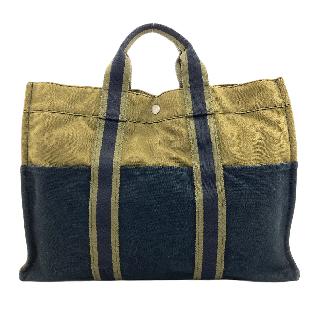HERMES エルメス サックフールトゥMM ハンドバッグ キャンバス レディース 中古
