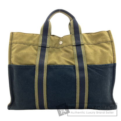 HERMES エルメス サックフールトゥMM ハンドバッグ キャンバス レディース 中古