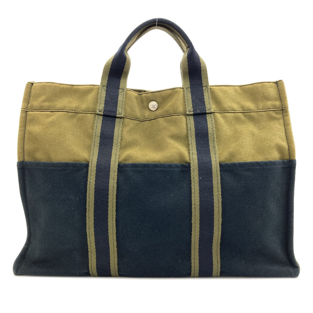 HERMES エルメス サックフールトゥMM ハンドバッグ キャンバス レディース 中古