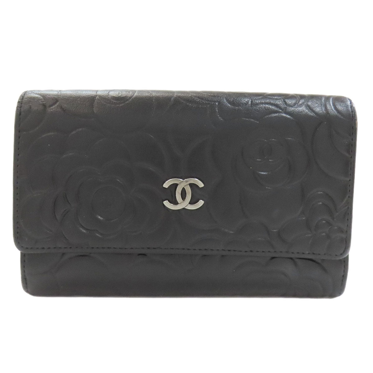 シャネル カメリア シルバー金具 長財布（小銭入れあり） 中古 商品画像2