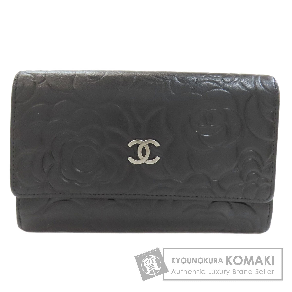 シャネル カメリア シルバー金具 長財布（小銭入れあり） 中古 商品画像1