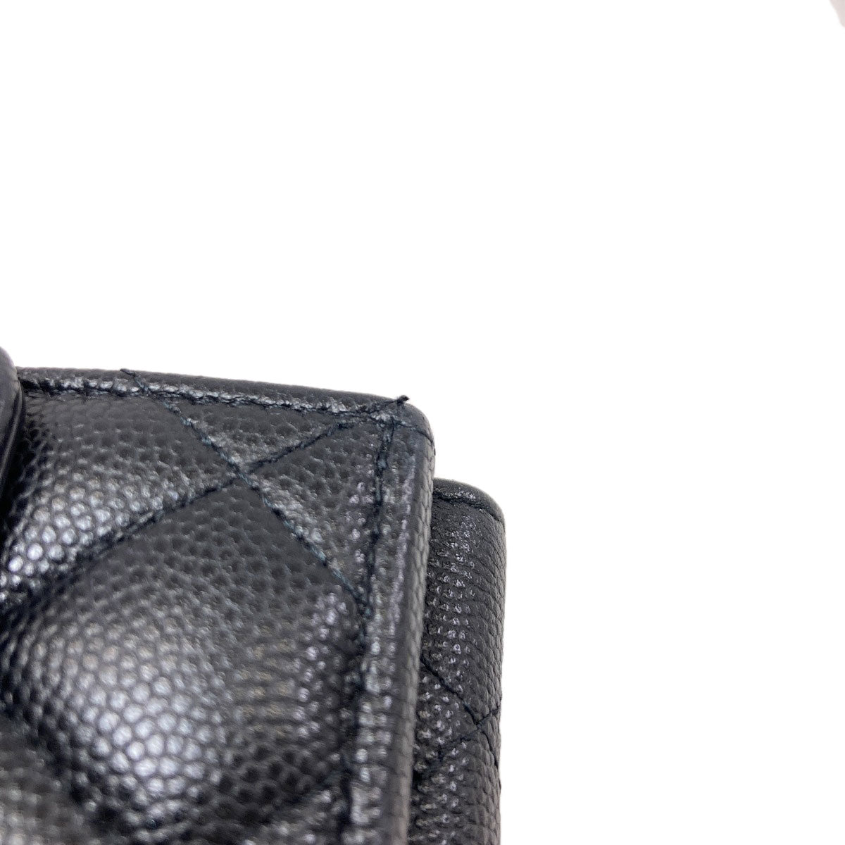 CHANEL シャネル ココマーク マトラッセ ゴールド金具 二つ折り財布（小銭入れあり） グレインド カーフスキン レディース 中古
