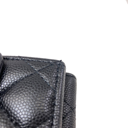 CHANEL シャネル ココマーク マトラッセ ゴールド金具 二つ折り財布（小銭入れあり） グレインド カーフスキン レディース 中古