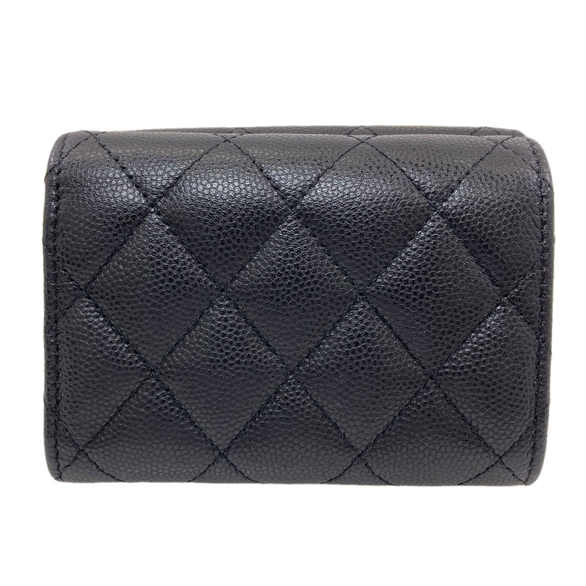 CHANEL シャネル ココマーク マトラッセ ゴールド金具 二つ折り財布（小銭入れあり） グレインド カーフスキン レディース 中古