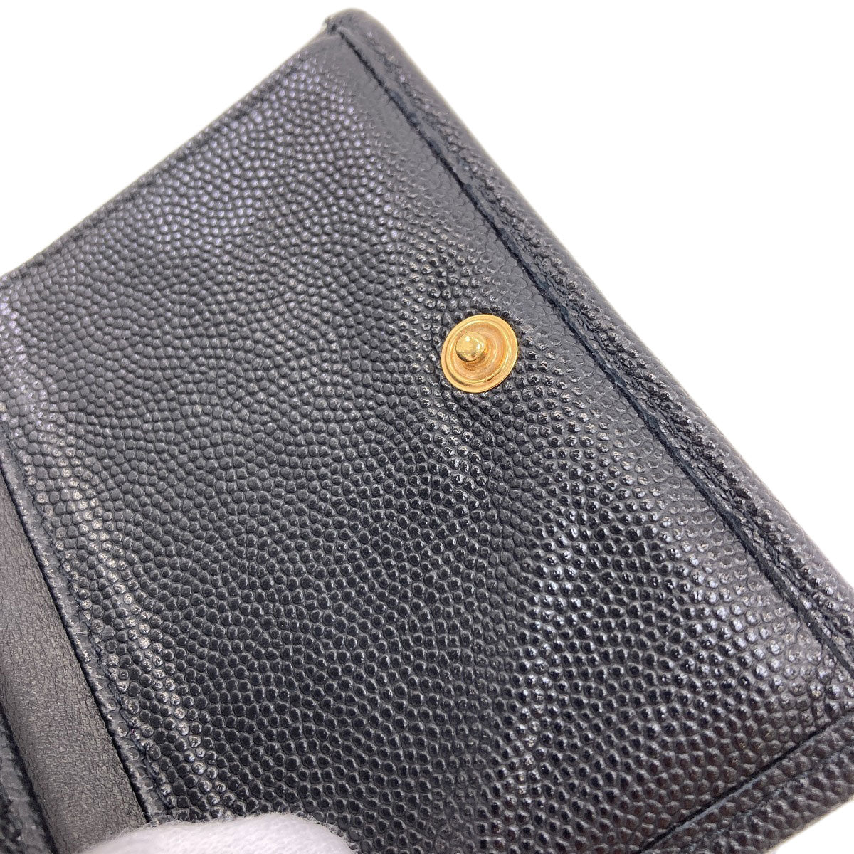 CHANEL シャネル ココマーク マトラッセ ゴールド金具 二つ折り財布（小銭入れあり） グレインド カーフスキン レディース 中古