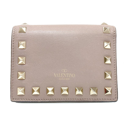 VALENTINO バレンティノ ロックスタッズ 二つ折り財布（小銭入れあり） レザー レディース 中古