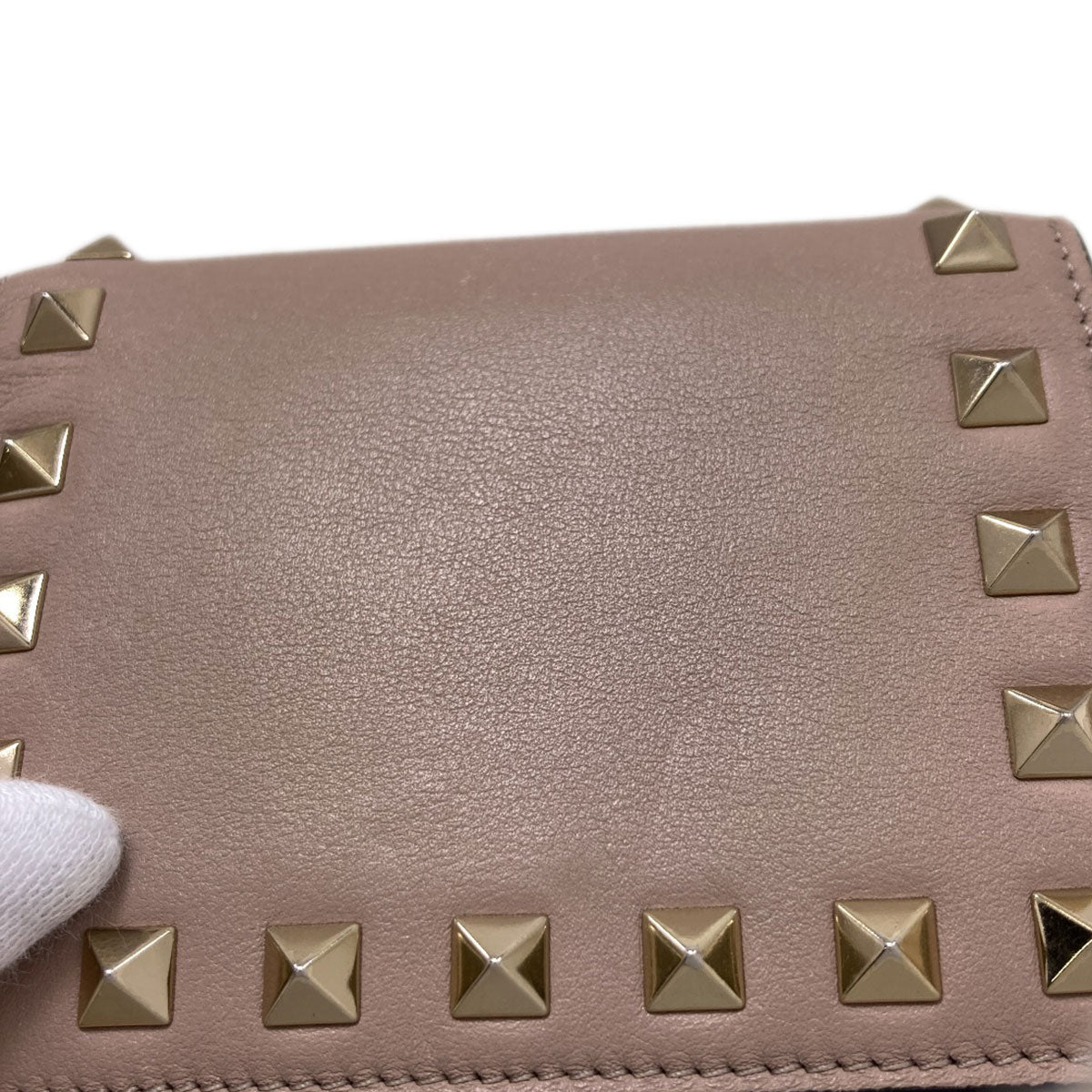 VALENTINO バレンティノ ロックスタッズ 二つ折り財布（小銭入れあり） レザー レディース 中古