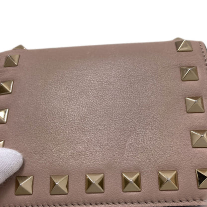 VALENTINO バレンティノ ロックスタッズ 二つ折り財布（小銭入れあり） レザー レディース 中古